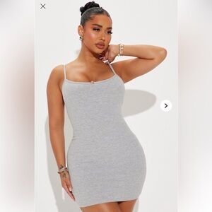 Gray Rosette Bodycon Mini Dress